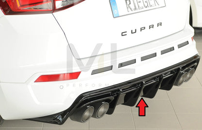 Rieger 00088231 SEAT 5FP Ateca Cupra Rear Diffuser 1 | ML Performance EU Car Parts