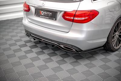 Maxton Design Mercedes Benz C-Class W205 Central Rear Splitter (with vertical bars)