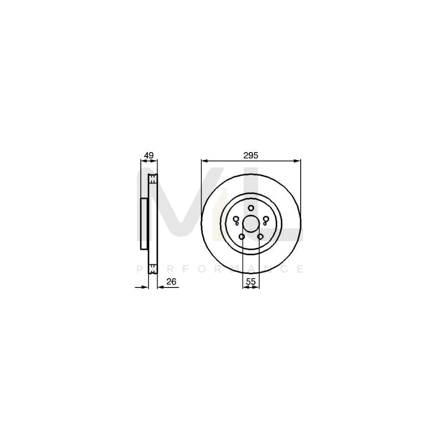 BOSCH 0 204 173 009 Brake Disc for TOYOTA AVENSIS | ML Performance Car Parts