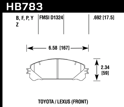 Hawk Performance HB783Y.692 LTS Brake Pads Front