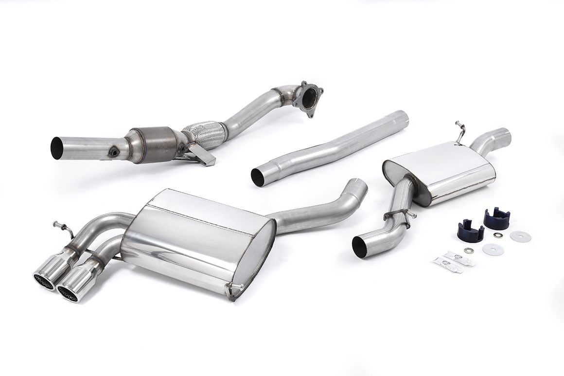 MillTek Audi Resonated Turbo Cat-Back Exhaust System With Hi-Flow Sports Catalyst - ML Performance EU
