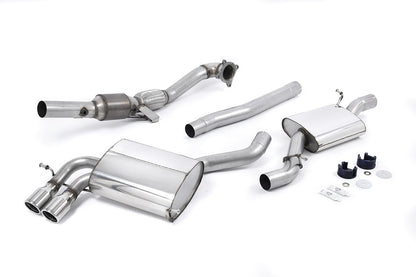 MillTek Audi Resonated Turbo Cat-Back Exhaust System With Hi-Flow Sports Catalyst - ML Performance EU