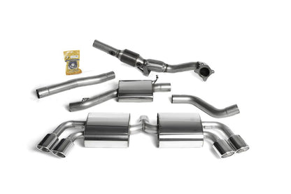MillTek Audi TT MK2 Resonated Turbo-Back Exhaust System with Hi-Flow Sports Catalyst - ML Performance EU