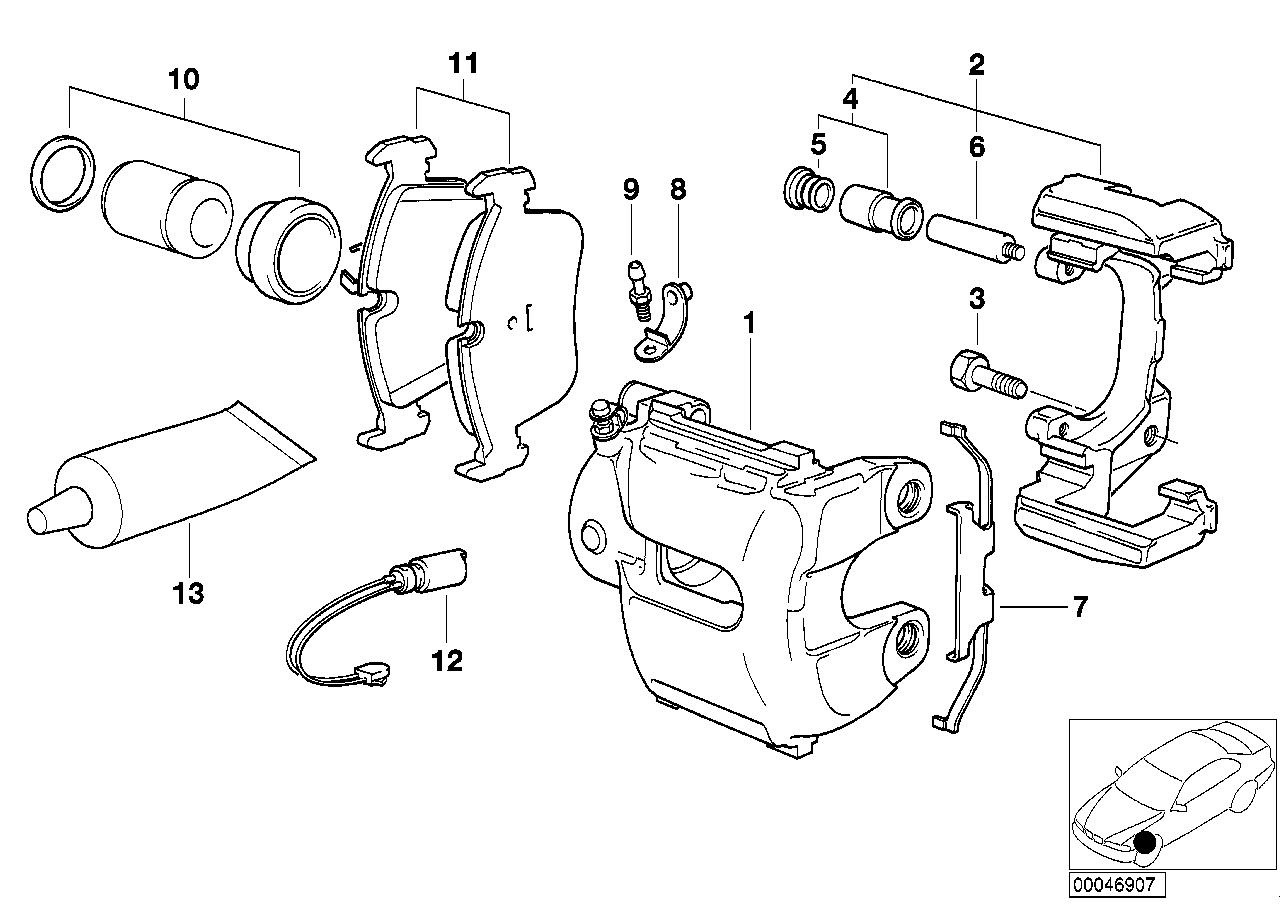 Genuine BMW 34116757053 E53 Caliper Housing Left (Inc. X5) | ML Performance EU EU Car Parts