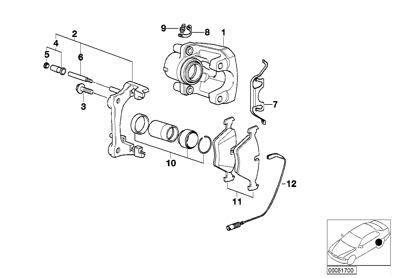 Genuine BMW 34216758128 E46 E85 Caliper Housing Right (Inc. 318Ci, 316Ci & Z4 2.0i) | ML Performance EU EU Car Parts