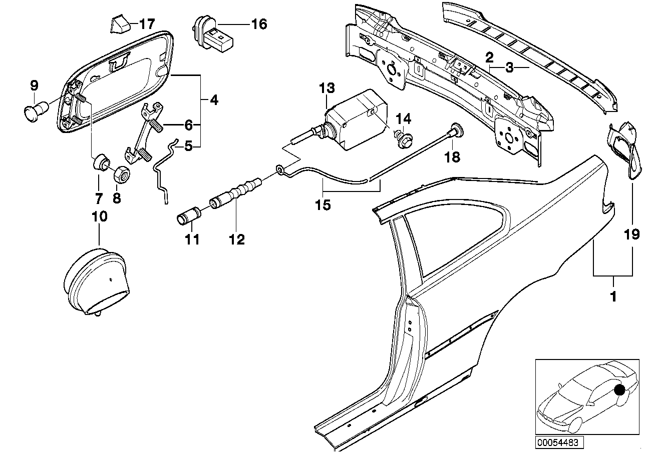 Genuine BMW 41217021957 E46 Rear Lights Cup, Left (Inc. 328Ci, 318Ci & 320Ci) | ML Performance EU EU Car Parts