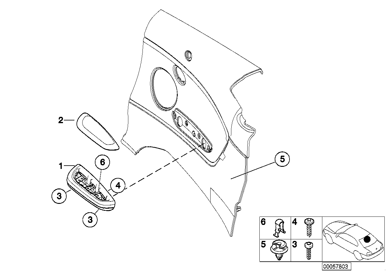 Genuine BMW 51437894442 E46 Armrest Upper Part Rear Right GRAU (Inc. M3) | ML Performance EU EU Car Parts
