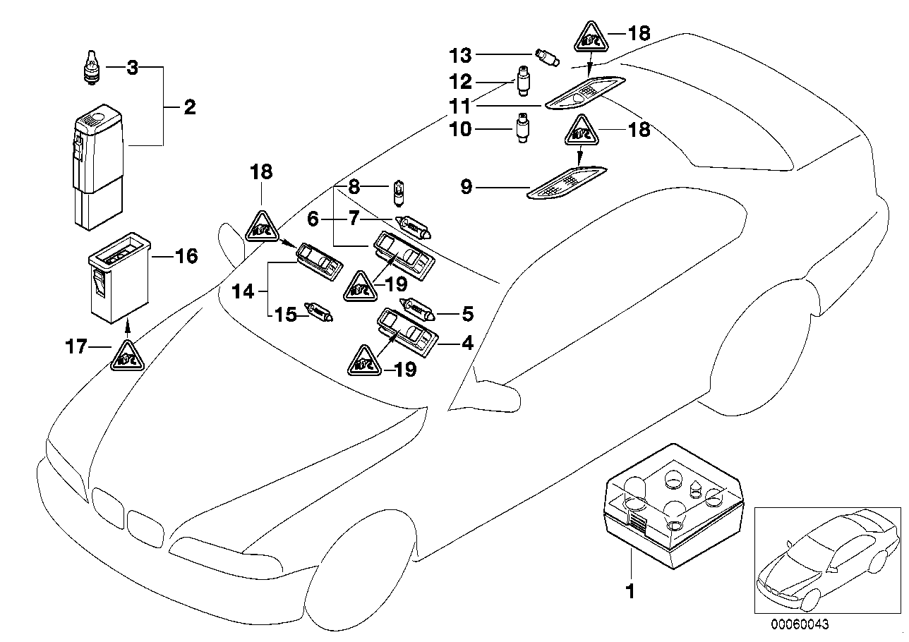 Genuine BMW 63318360107 E39 E38 Interior Light And Reading Light BEIGE (Inc. 740iL, 525td & 540i) | ML Performance EU Car Parts