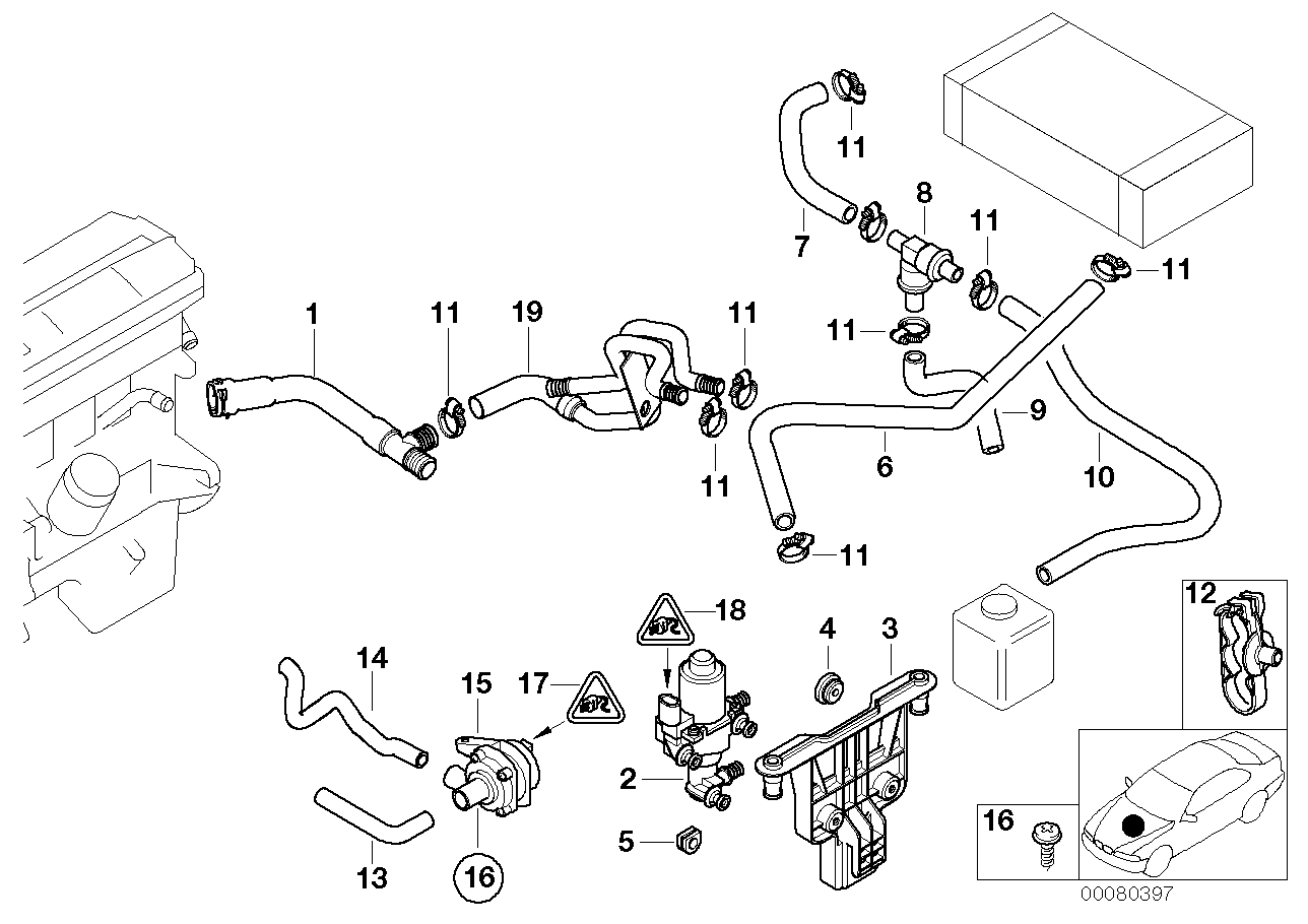 Genuine BMW 64128379343 E39 Double Pipe 2 (Inc. 525i, 523i & 528i) | ML Performance EU EU Car Parts