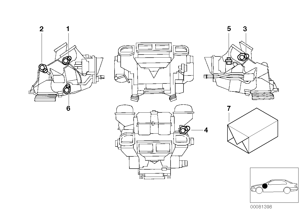 Genuine BMW 64116902695 E39 E53 Actuator F Fresh Air Flap (Inc. M5, 540i & 540iP) | ML Performance EU EU Car Parts