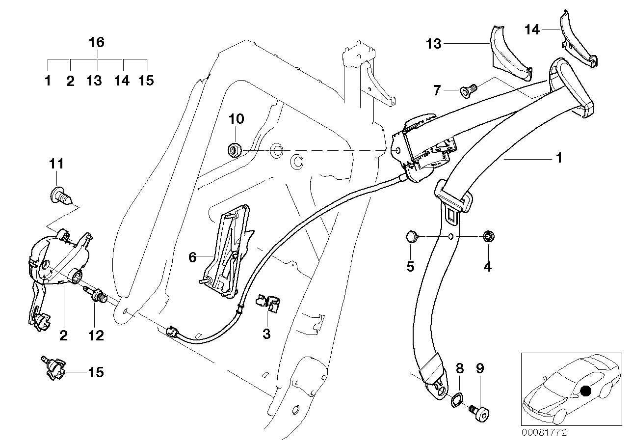 Genuine BMW 52109113981 E46 E93 Coupler Mechanism Left (Inc. 325d, 335i & 330Cd) | ML Performance EU EU Car Parts