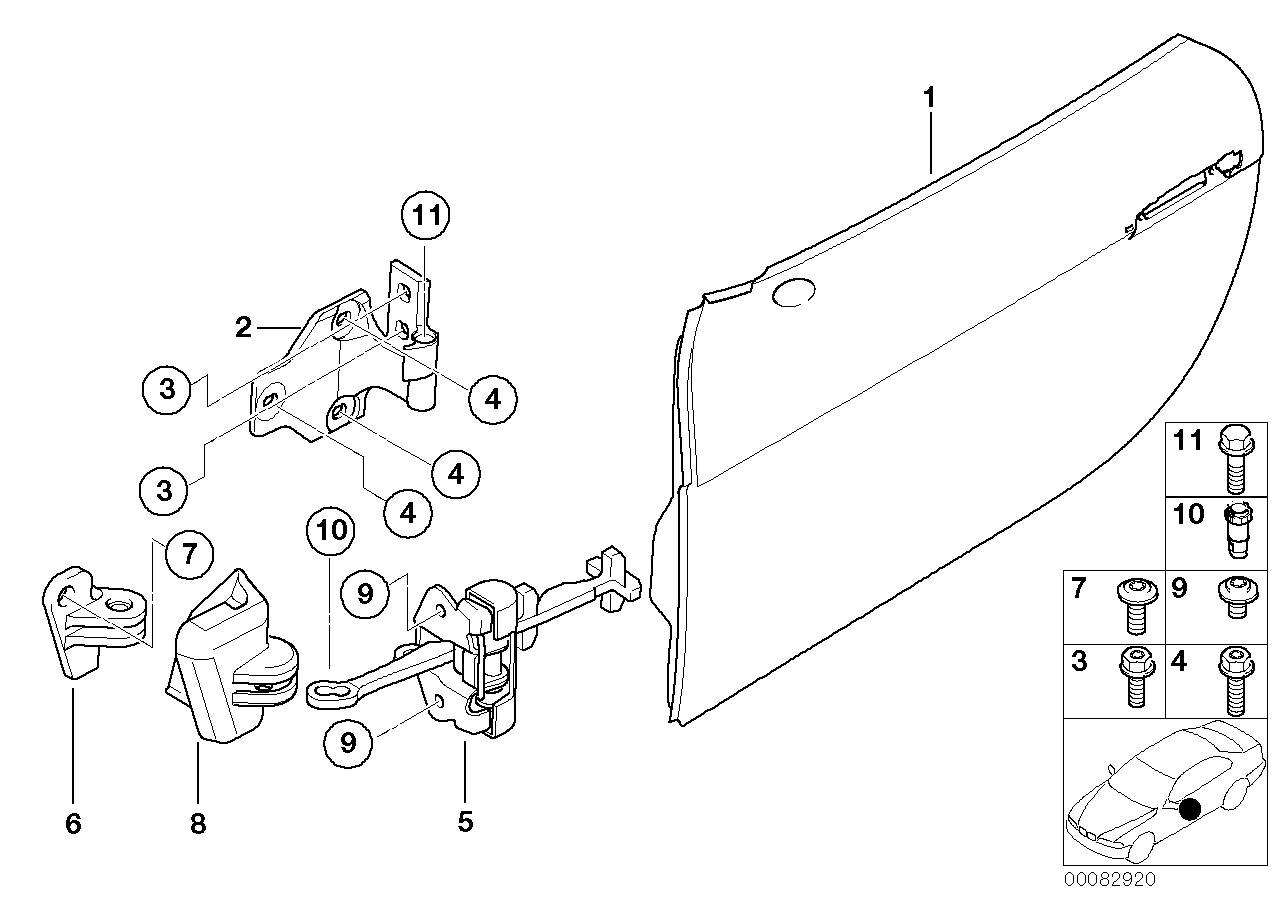 Genuine BMW 41517012879 E52 Door Hinge, Bottom Left (Inc. Alpina V8 & Z8) | ML Performance EU EU Car Parts