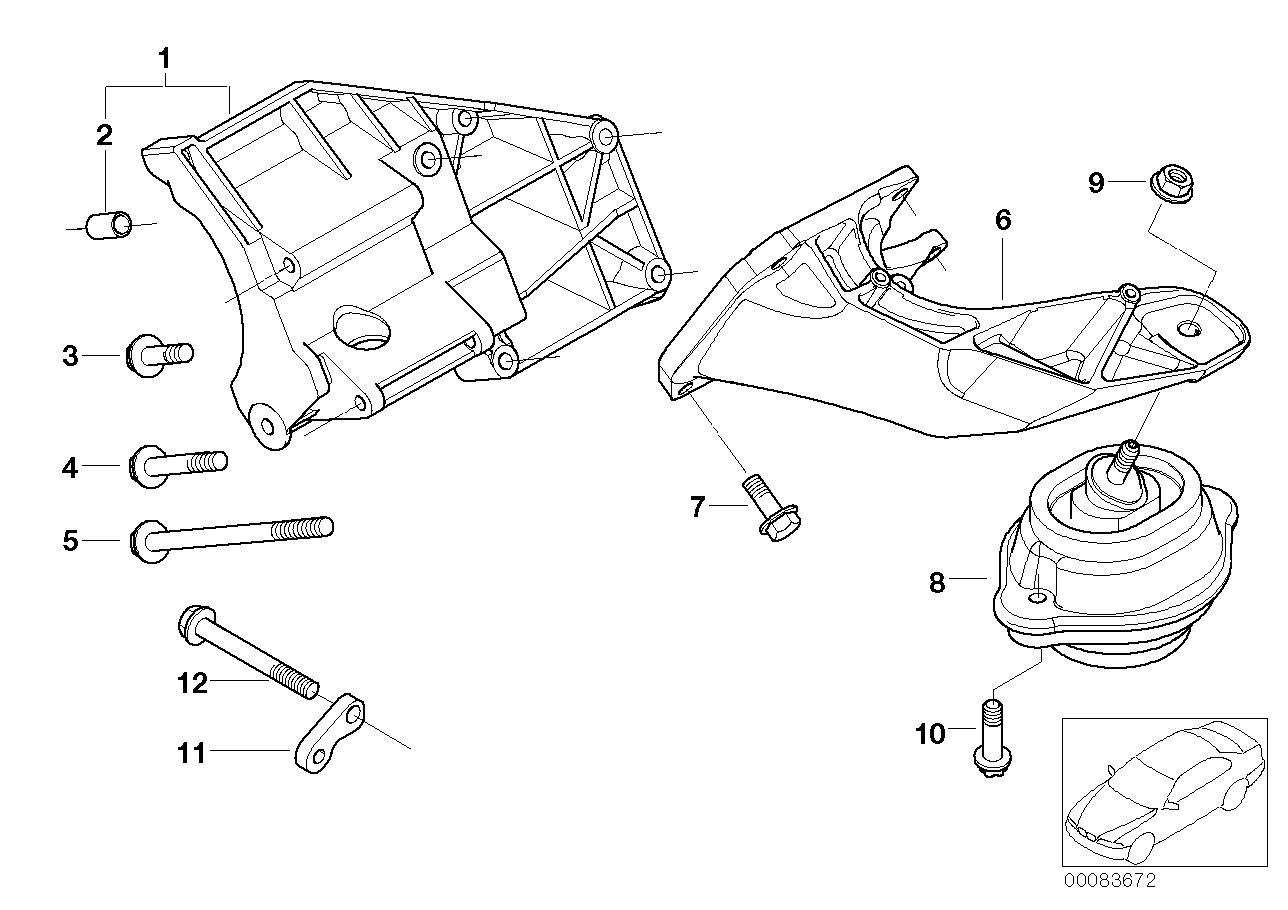 Genuine BMW 22116751345 E53 Engine Support, Left (Inc. X5) | ML Performance EU EU Car Parts