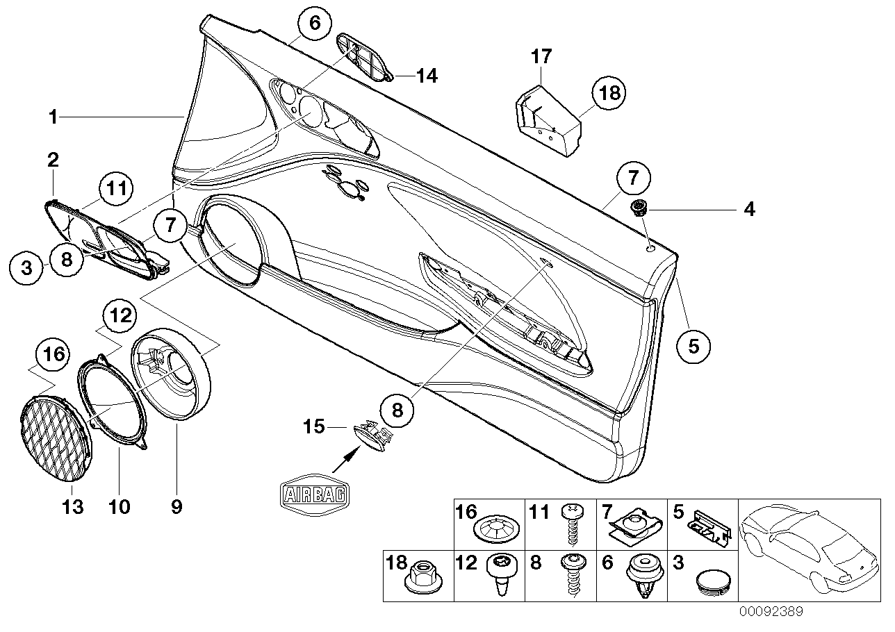 Genuine BMW 51418241241 E46 Door Trim Panel Left LIGHTGELB (Inc. 325Ci, 320Ci & 323Ci) | ML Performance EU EU Car Parts