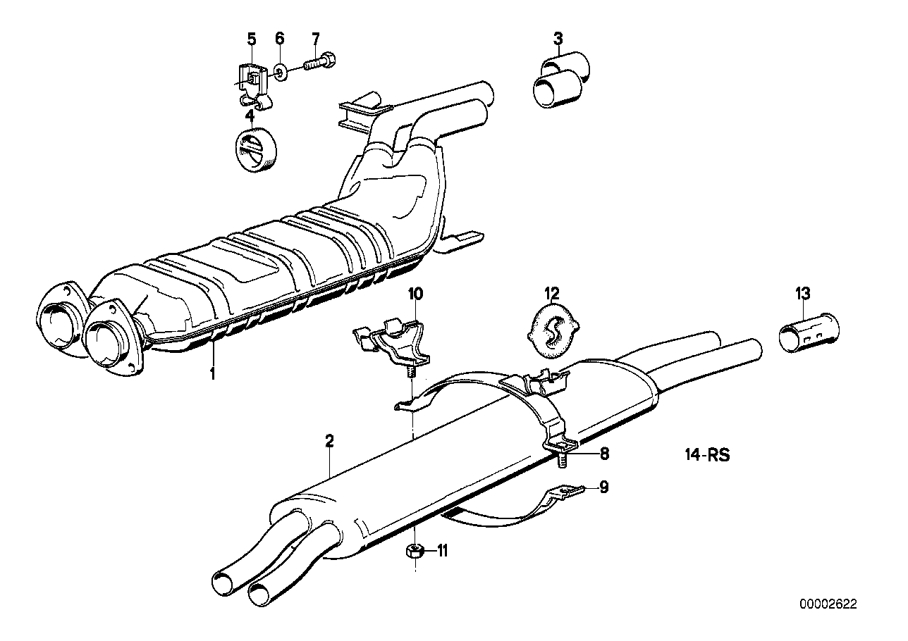 Genuine BMW 18121178273 E23 Rear Muffler (Inc. 735i) | ML Performance EU EU Car Parts