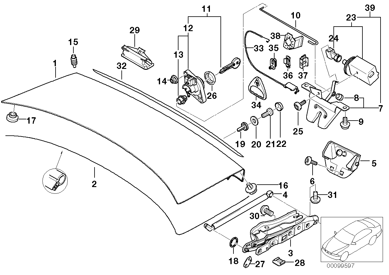 Genuine BMW 51248222911 E39 Stopper Left (Inc. 525i, 540i & 540iP) | ML Performance EU EU Car Parts