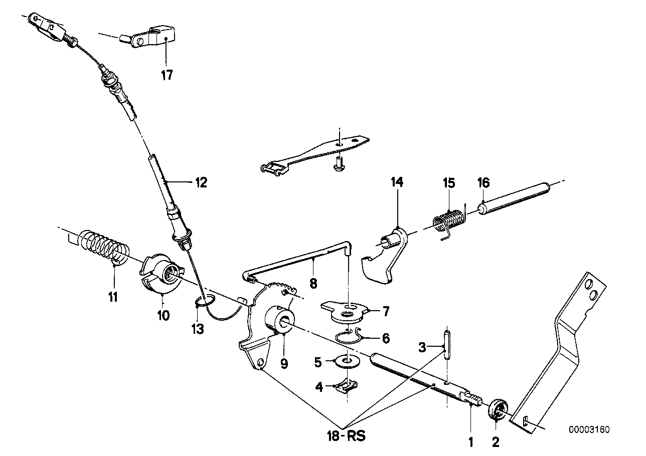 Genuine BMW 24341208749 E21 E30 Accelerator Bowden Cable (Inc. 318i & 320i) | ML Performance EU EU Car Parts