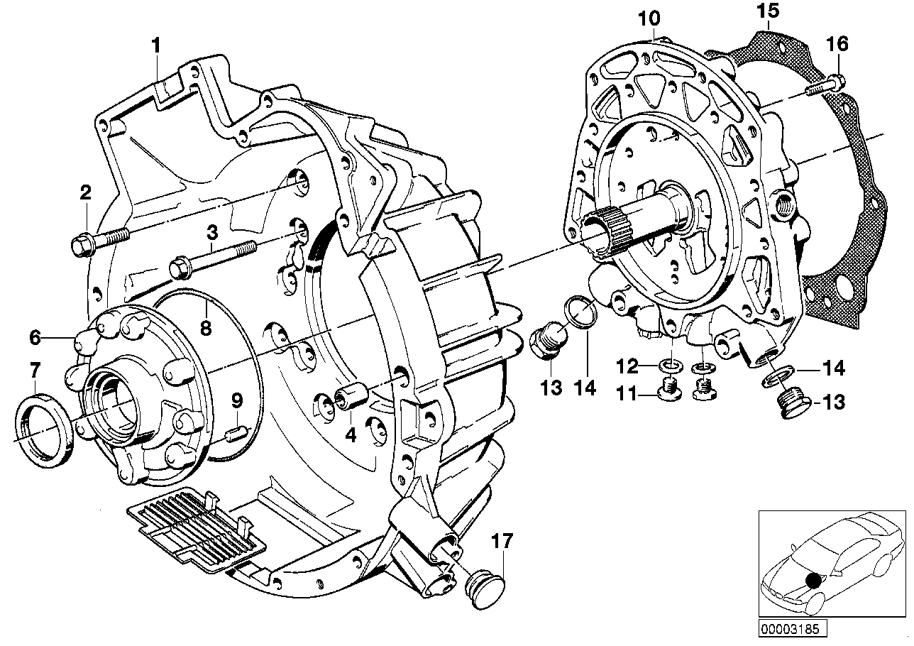Genuine BMW 24411215383 E34 E28 E23 Converter Housing (Inc. 735i, 728i & 733i) | ML Performance EU EU Car Parts