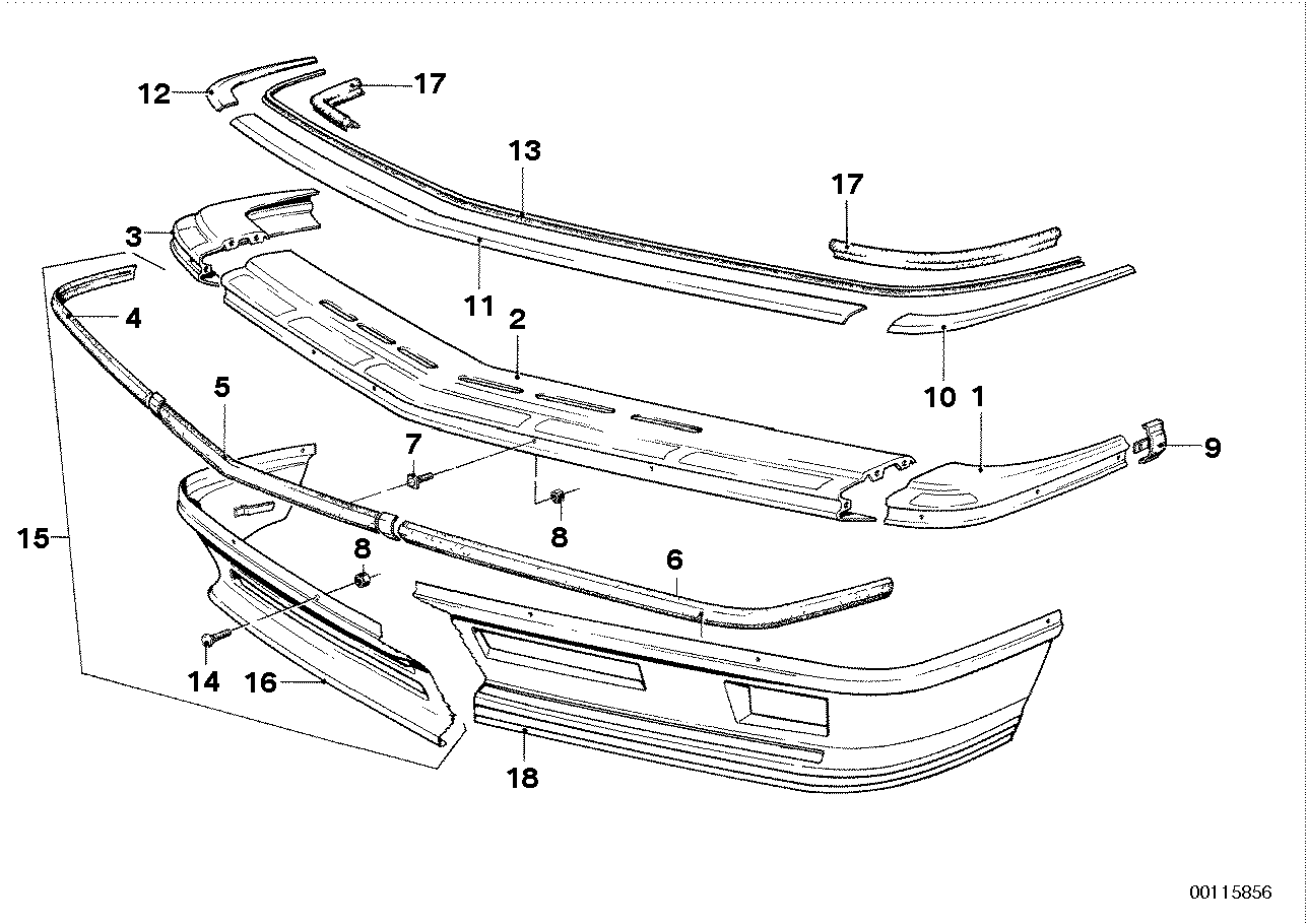 Genuine BMW 51111867627 E24 Bumper, Front Left (Inc. 635CSi) | ML Performance EU EU Car Parts