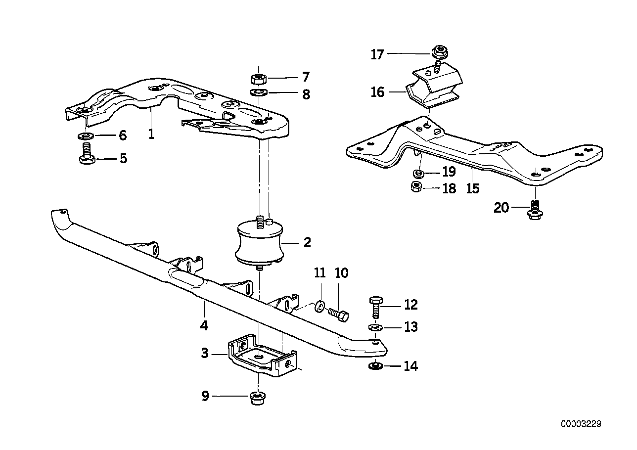 Genuine BMW 24701138427 E36 E34 Rubber Mounting Left (Inc. 525i, 325is & 325i) | ML Performance EU EU Car Parts