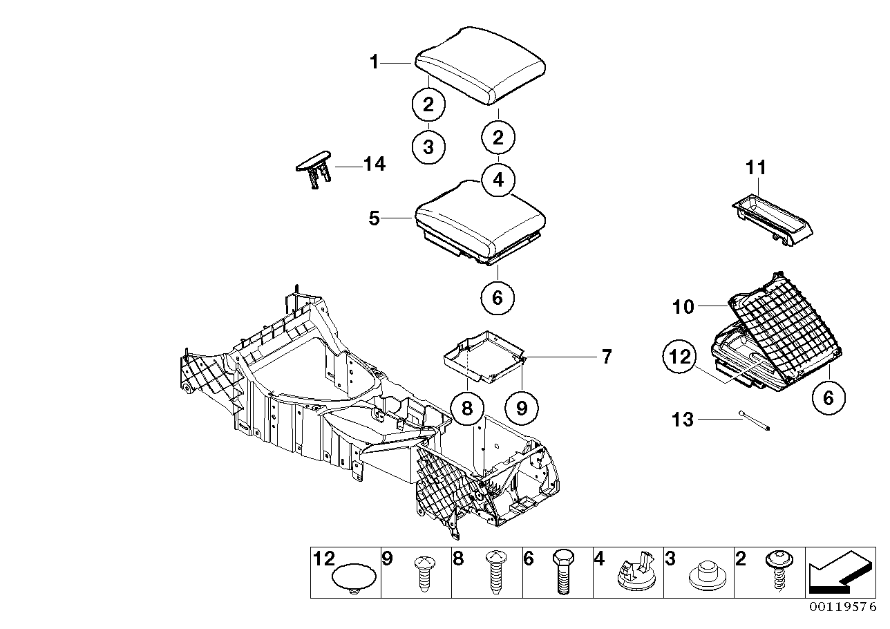 Genuine BMW 51167077524 E53 Cover, Center Arm Rest HELLBEIGE2 (Inc. X5) | ML Performance EU EU Car Parts