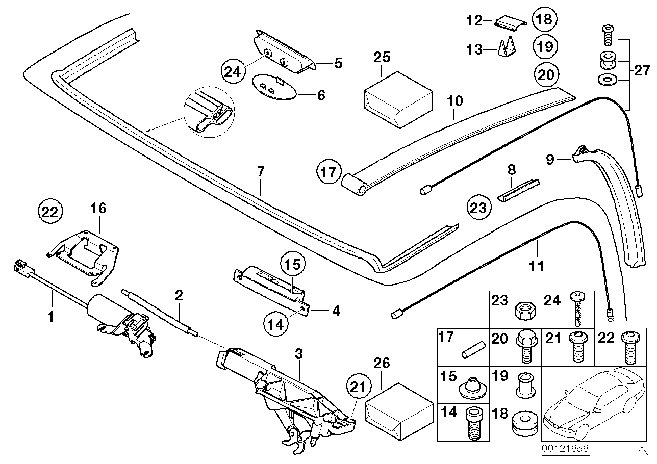 Genuine BMW 54347025583 E52 Drive, Locking Mechanism VORN (Inc. Alpina V8 & Z8) | ML Performance EU EU Car Parts