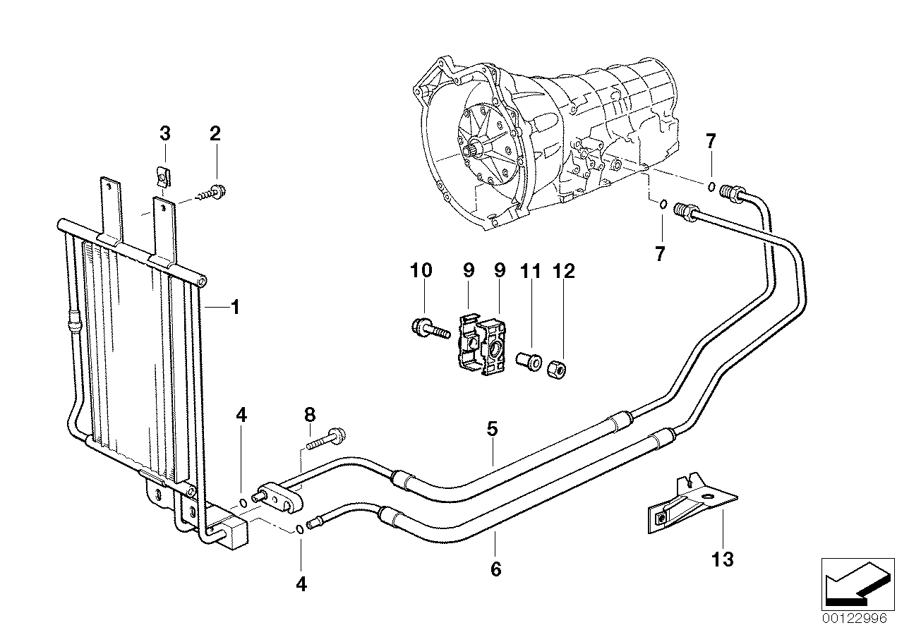 Genuine BMW 17221741806 E34 Oil Cooling Pipe Outlet A5S310Z (Inc. 530i) | ML Performance EU EU Car Parts