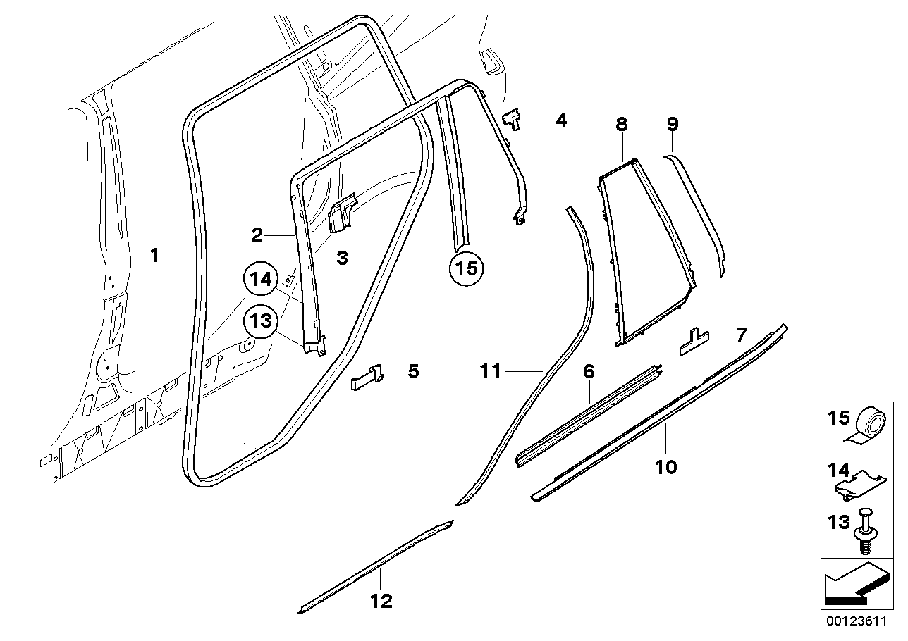 Genuine BMW 51343402785 E83 Sealing, B-Column, Top Left (Inc. X3) | ML Performance EU EU Car Parts