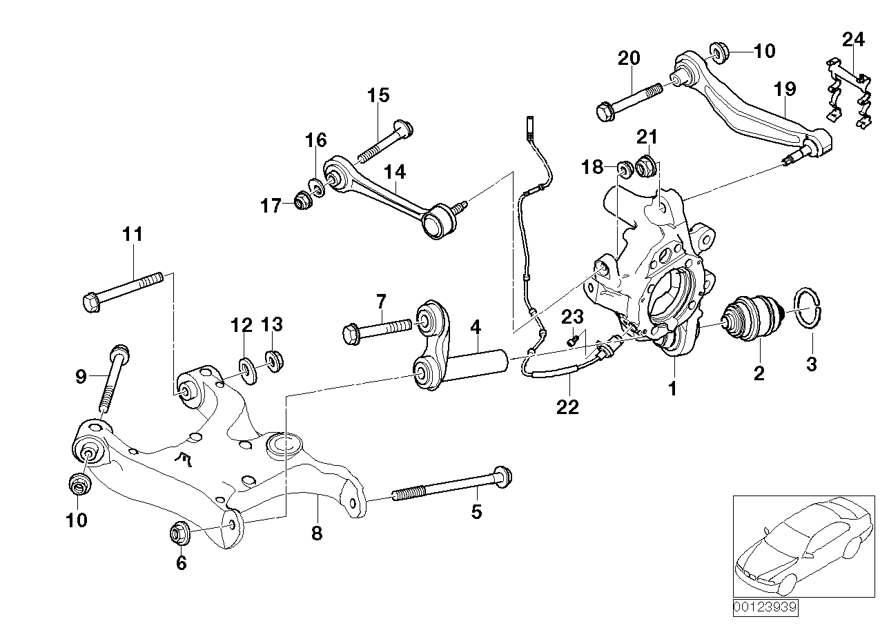 Genuine BMW 33326775080 E63 E64 Wheel Carrier, Rear Right (Inc. 760i, 730i & 635d) | ML Performance EU EU Car Parts