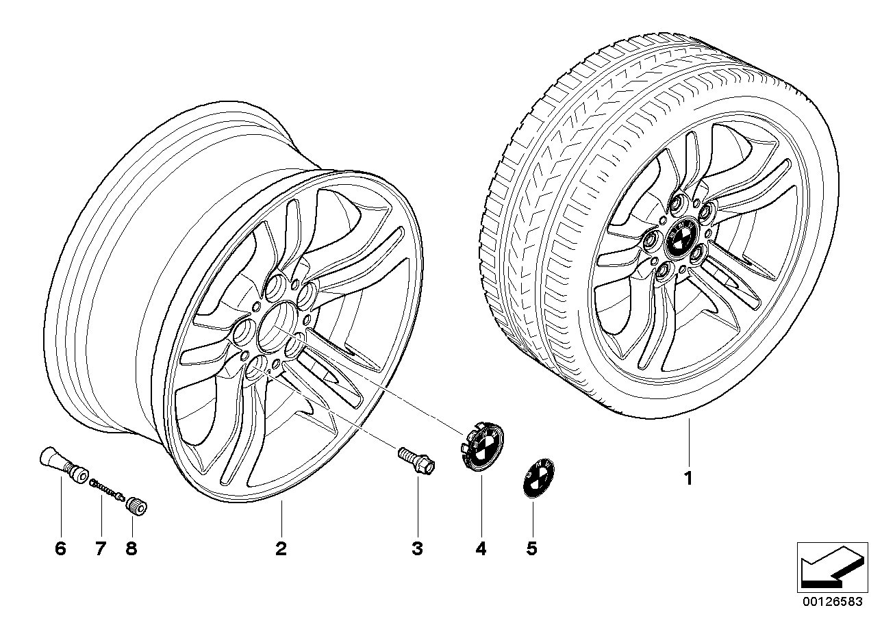 Genuine BMW 36113401200 E83 Light Alloy Rim 8JX17 ET:46 (Inc. X3) | ML Performance EU EU Car Parts