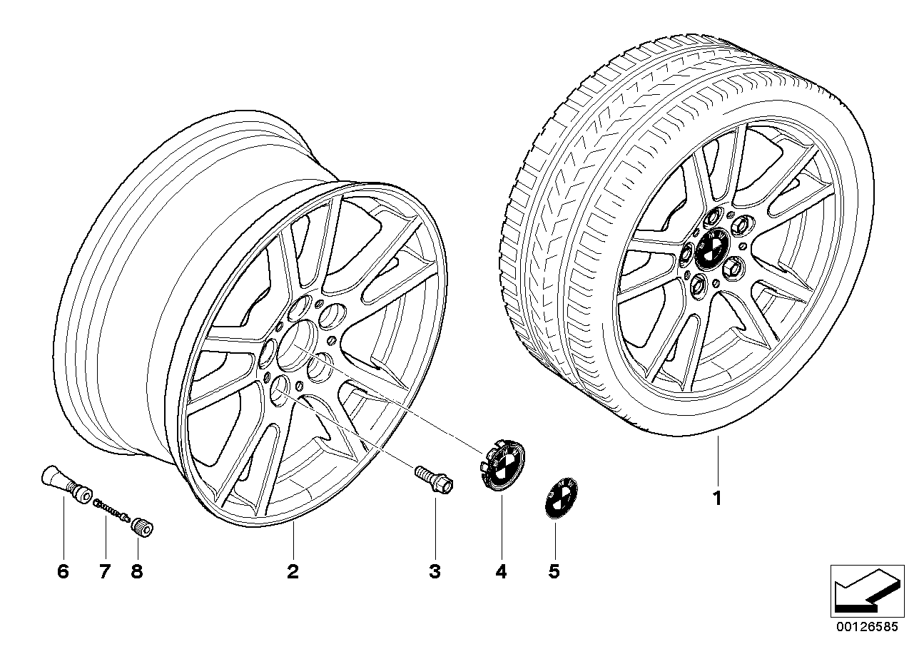 Genuine BMW 36103412060 E83 Light Alloy Rim 8JX17 ET:46 (Inc. X3) | ML Performance EU EU Car Parts