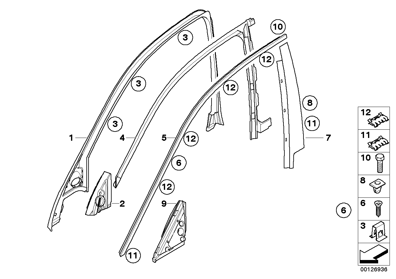 Genuine BMW 51337897668 E60 E61 Finisher Window Frame Top Fr Door GLANZSCHWARZ (Inc. 525i, 530xi & 523i) | ML Performance EU EU Car Parts