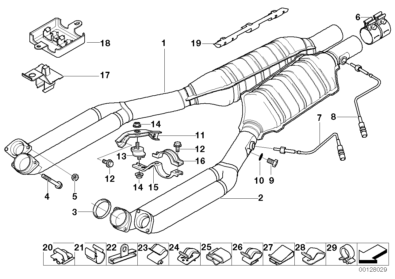 Genuine BMW 18301742684 E31 Rp-Exhaust Pipe Catalytic Conv. Cyl. 1-6 ZYL.1-6 (Inc. 850Ci) | ML Performance EU EU Car Parts