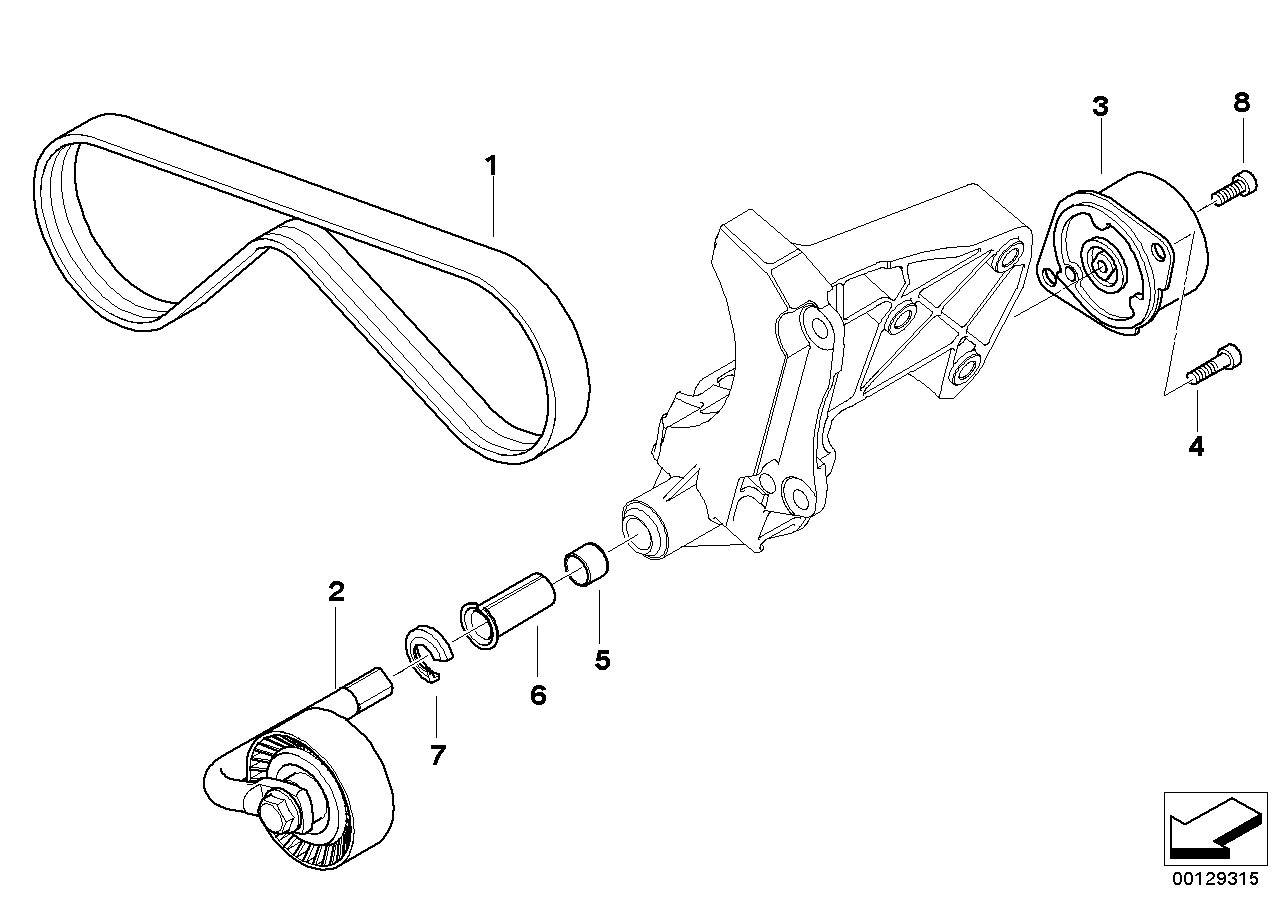 Genuine BMW 64557786706 E60 E65 E61 Tensioning Lever (Inc. X5 3.0d, 730d & 330d) | ML Performance EU EU Car Parts
