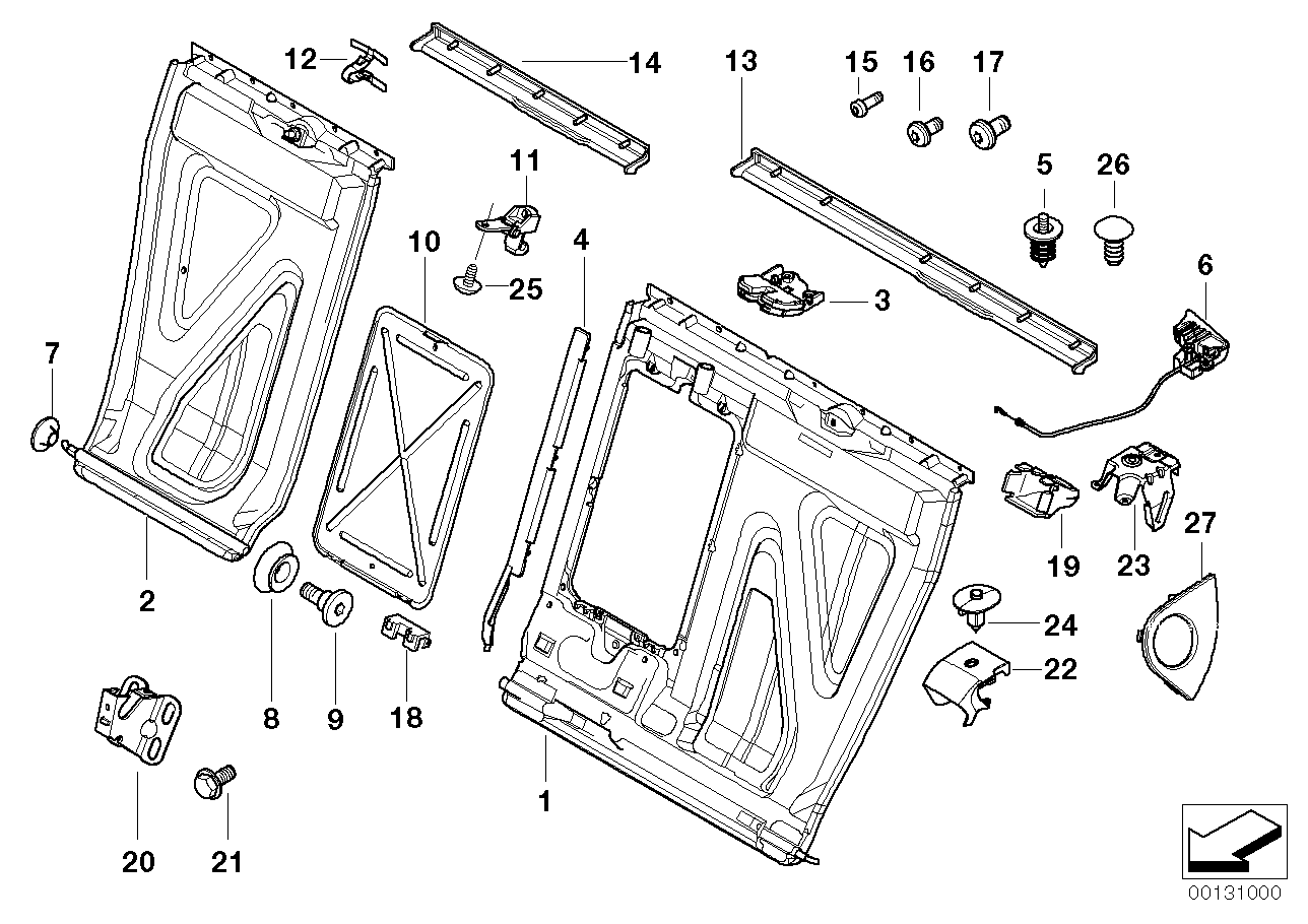 Genuine BMW 52208209036 E46 Catch Rear Right (Inc. 325i, 328i & 316i) | ML Performance EU EU Car Parts
