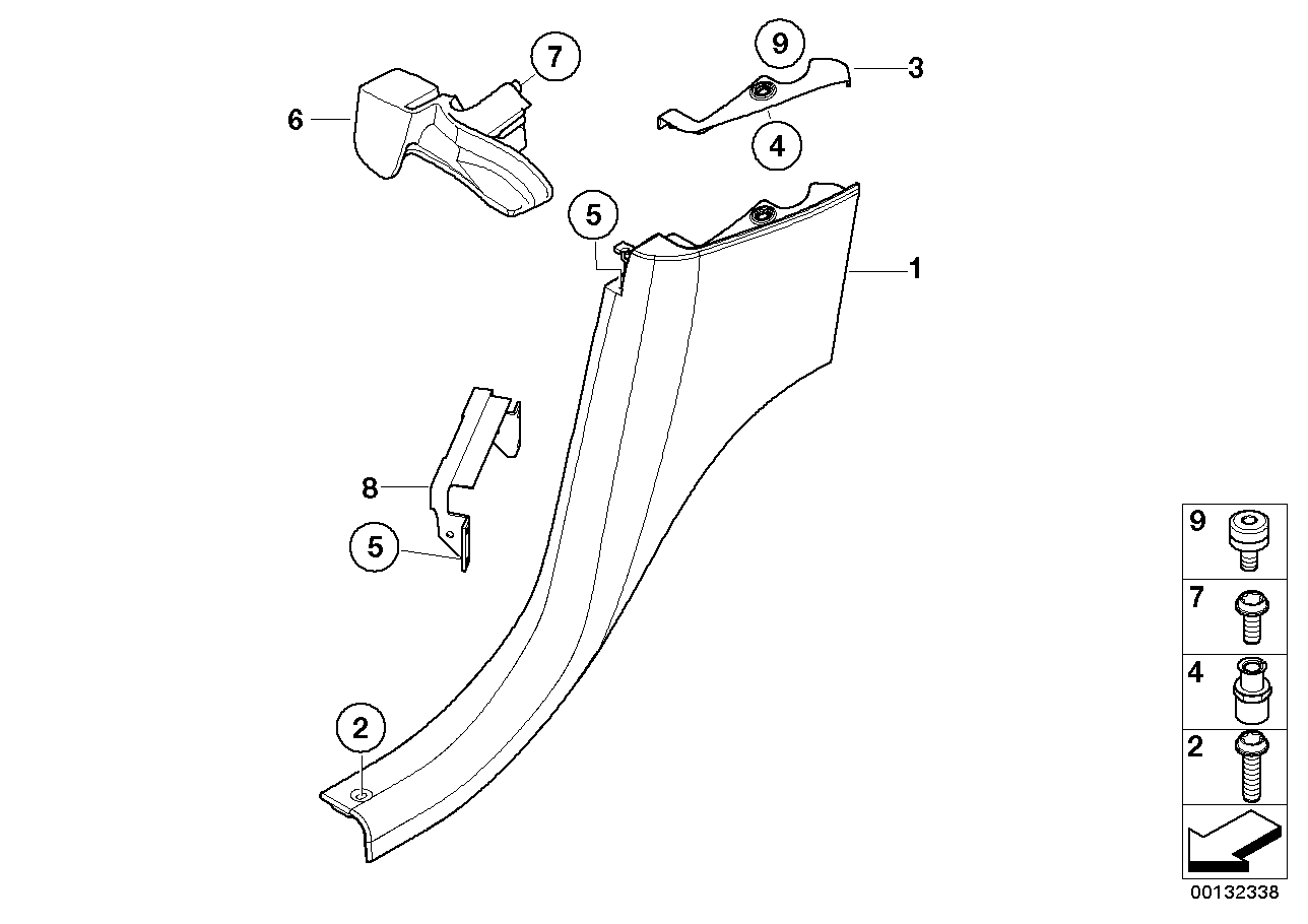 Genuine BMW 51437002497 E52 Lateral Trim Panel Leather Rear Left P1SW SCHWARZ (Inc. Alpina V8 & Z8) | ML Performance EU EU Car Parts