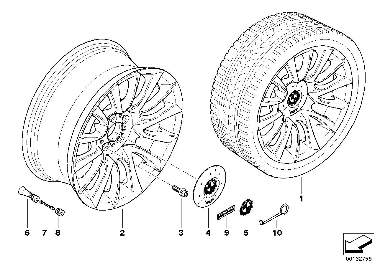 Genuine BMW 36117897256 E63 E64 Light Alloy Rim 81/2JX19 ET:14 (Inc. 645Ci, 650i & 630i) | ML Performance EU EU Car Parts
