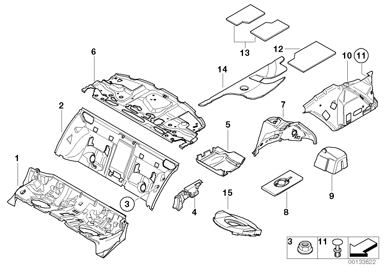 Genuine BMW 51477068134 E66 E65 E67 Sound Insulation Floor Rear Right (Inc. 760LiS, 730i & 735Li) | ML Performance EU EU Car Parts