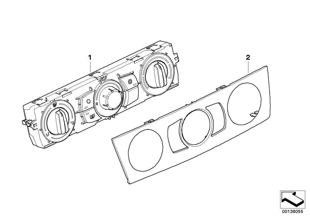 Genuine BMW 64116966405 E82 E93 E92 Front Plate Of Controls Air Conditioner (Inc. 320d, 335is & 320xd) | ML Performance EU EU Car Parts