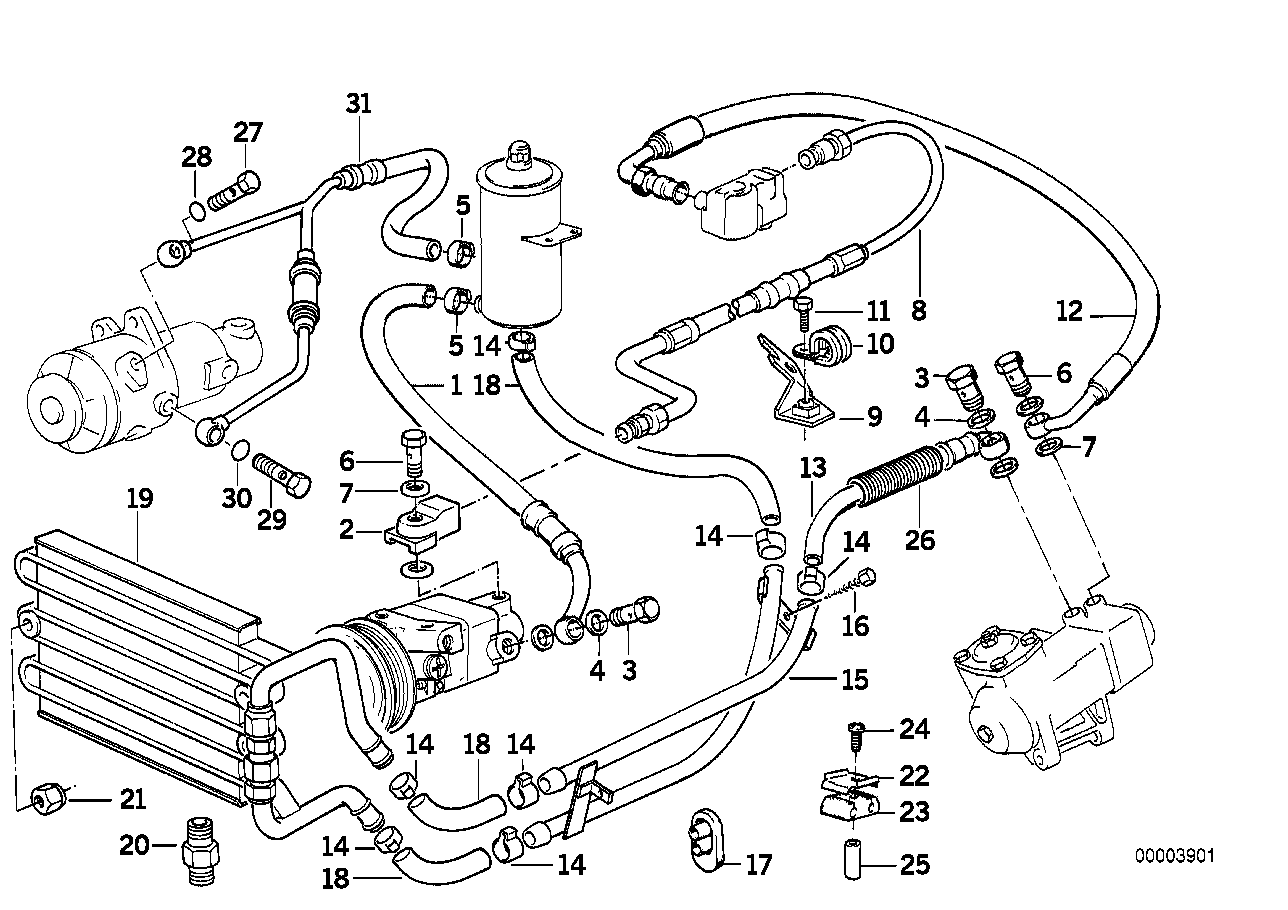 Genuine BMW 32411140039 E31 Pressure Hose Assy (Inc. 850Ci) | ML Performance EU EU Car Parts