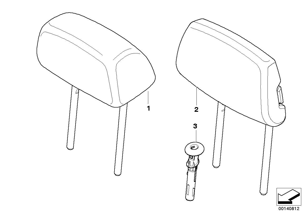 Genuine BMW 52207246491 E90 E91 Headrest Leather BEIGE (Inc. 325i, 318d & 323i) | ML Performance EU EU Car Parts