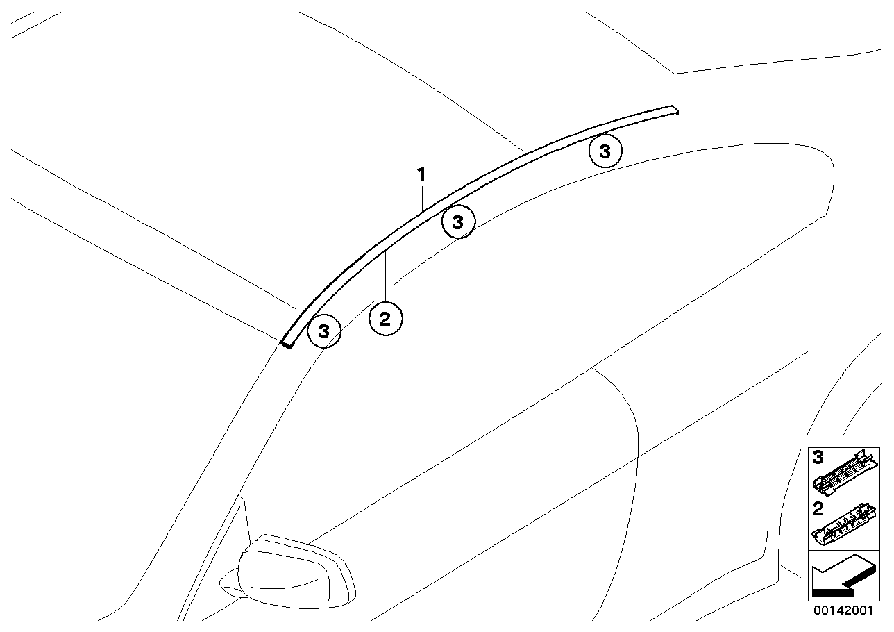 Genuine BMW 51137145190 E63 Roof Molding Prime-Coated Right (Inc. 645Ci, 635d & M6) | ML Performance EU EU Car Parts