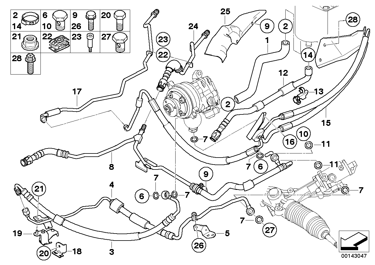 Genuine BMW 32416767420 E60 E64 Suction Pipe Dynamic Drive (Inc. 525i, 630i & 530i) | ML Performance EU EU Car Parts