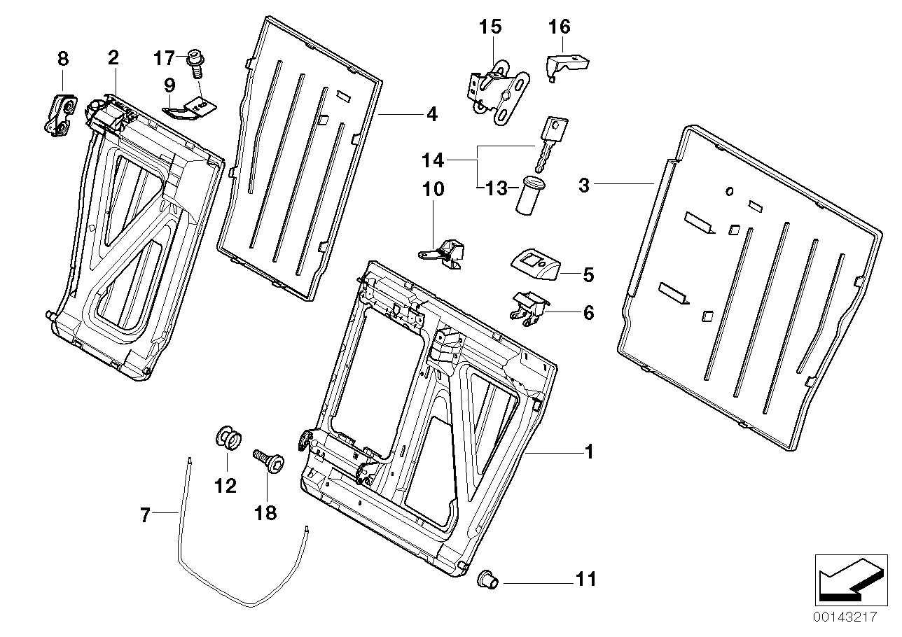 Genuine BMW 52208176242 E39 Trim Backrest, Right (Inc. 525i, 540i & 540iP) | ML Performance EU EU Car Parts