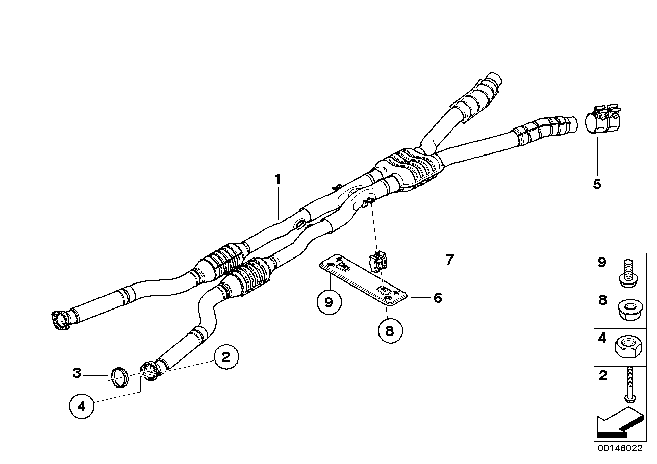 Genuine BMW 18307836547 E63 E64 Rp-Catalytic Converters With Muffler (Inc. M6) | ML Performance EU EU Car Parts