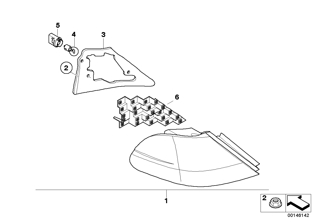 Genuine BMW 63217162071 E66 E65 E67 Seal, Rear Light, Side Panel Left (Inc. 750Li, 735Li & 740Li) | ML Performance EU EU Car Parts