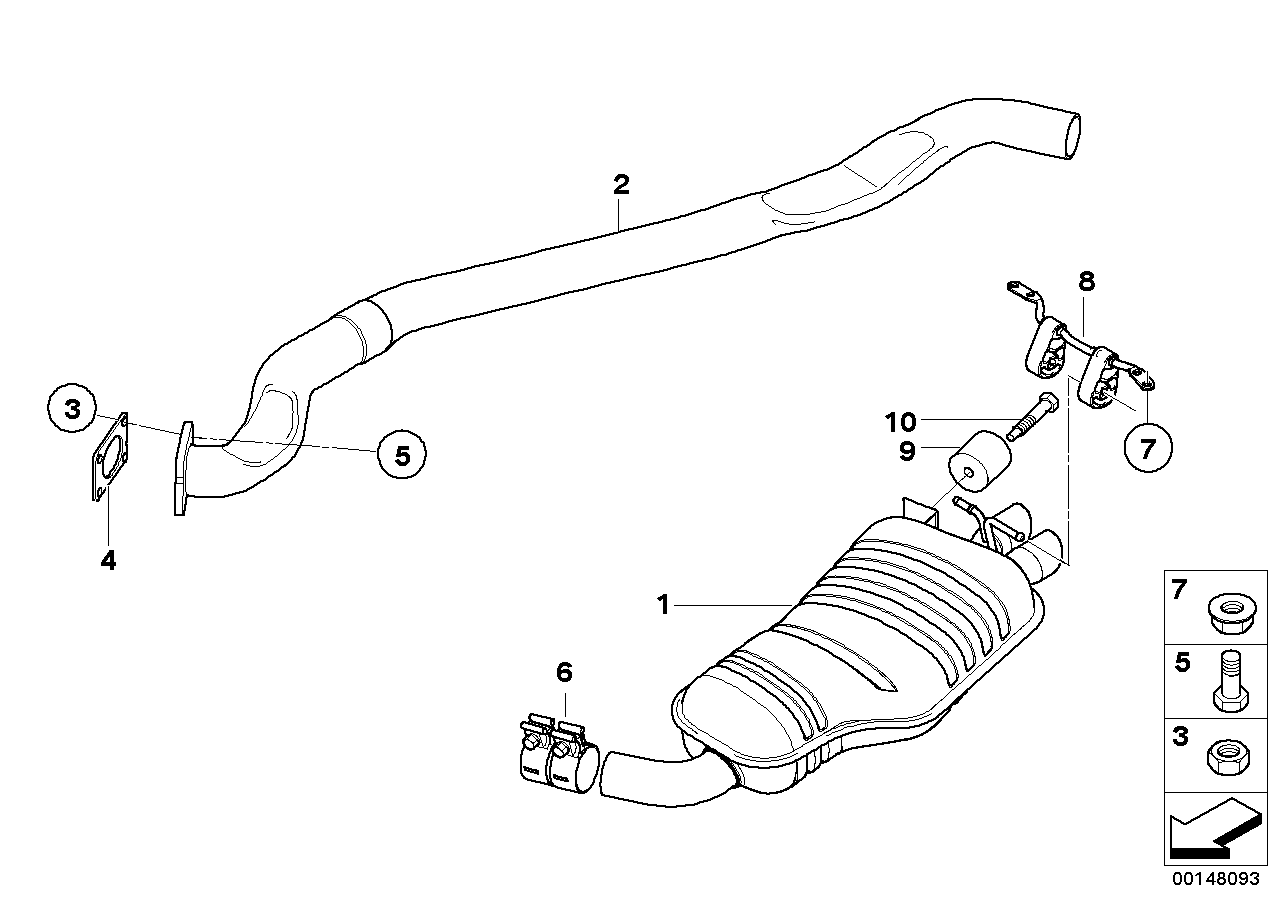 Genuine BMW 18303419523 E83 Rear Muffler (Inc. X3 2.0d) | ML Performance EU EU Car Parts