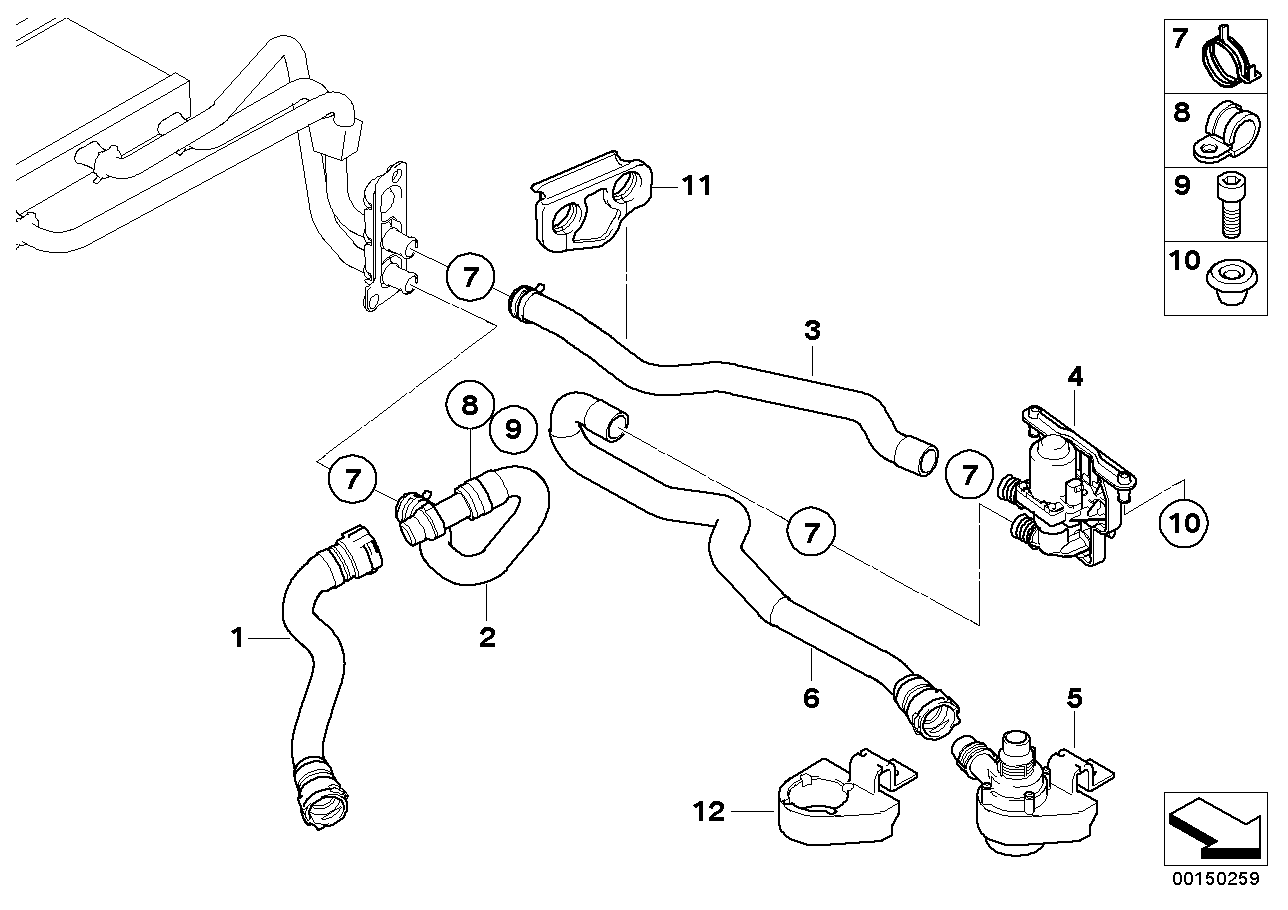 Genuine BMW 64216923944 E60 E63 E61 Hose F Additional Water Pump/Water Valve (Inc. 550i, 523i & 528i) | ML Performance EU EU Car Parts