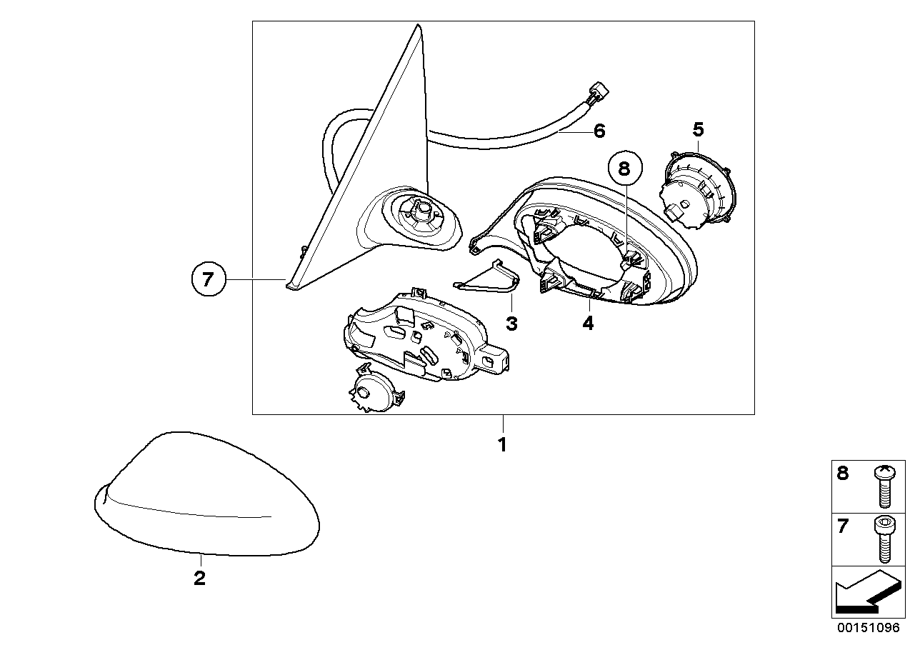 Genuine BMW 51167176176 E92 E93 Outside Mirror Heated With Memory,Right (Inc. 325i, 320i & 316i) | ML Performance EU EU Car Parts