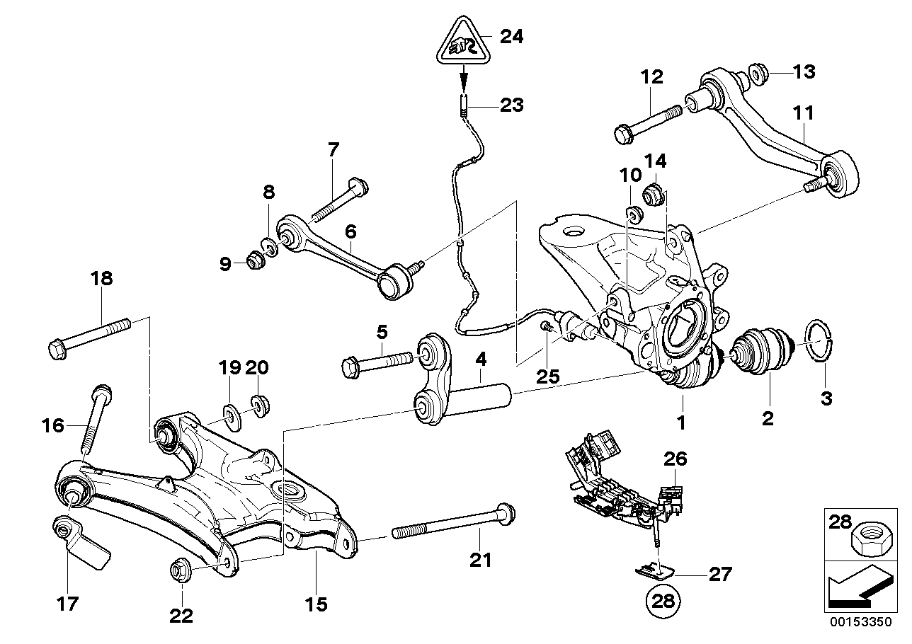 Genuine BMW 33321095239 E53 Wheel Carrier, Rear Left (Inc. X5) | ML Performance EU EU Car Parts
